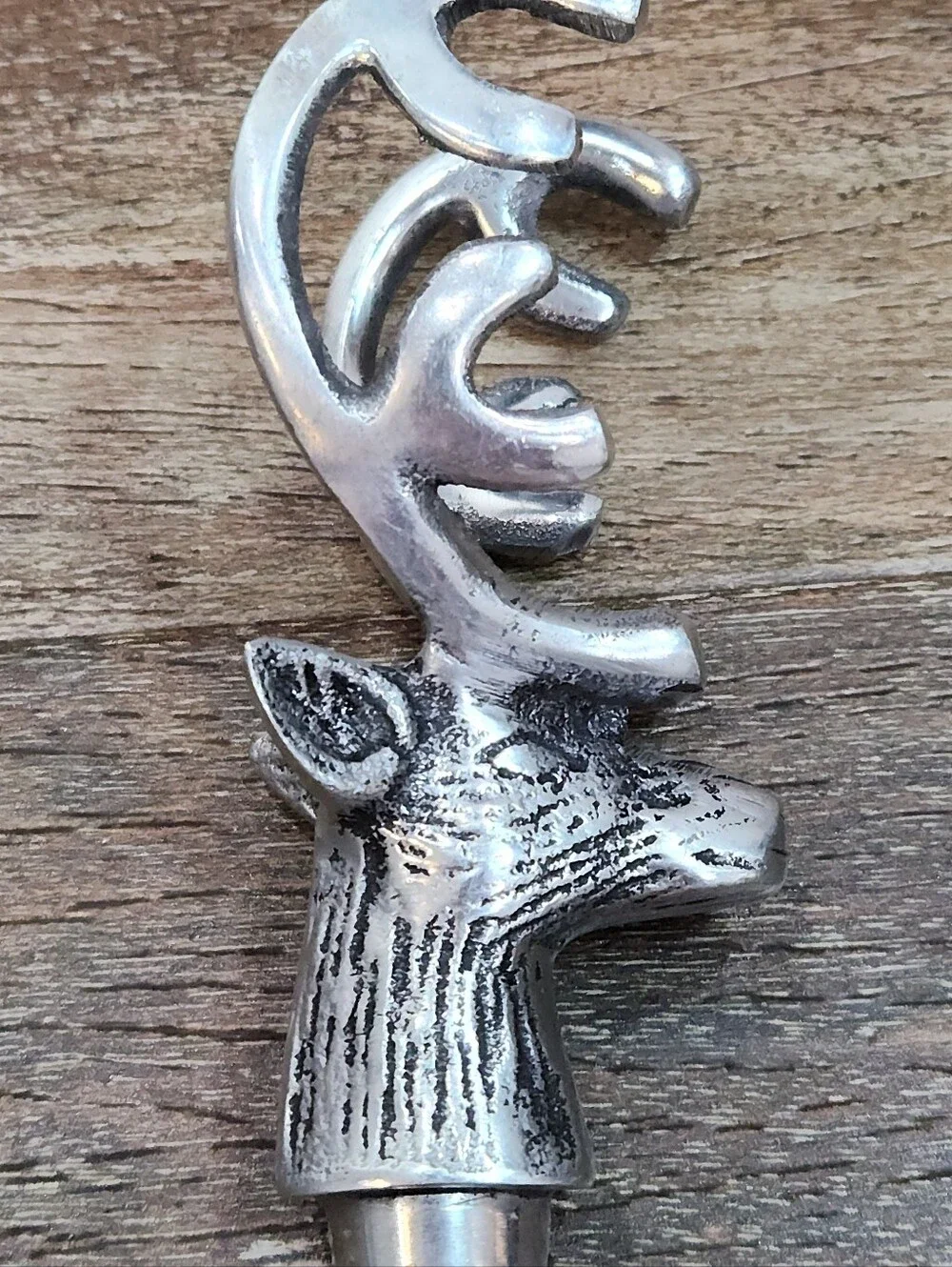 Silver Metal Stag Deer Head Wine Bottle Stopper
